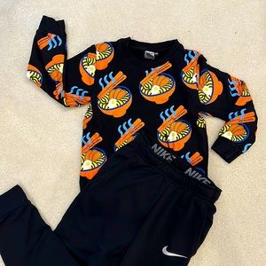 Boy's funny ramen Suit (sweater shirt+Nike pants)